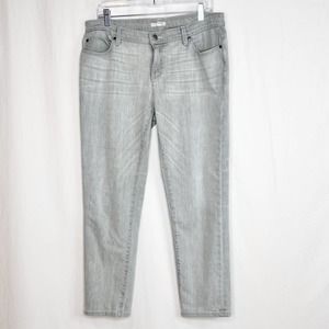 Eileen Fisher Petite Jeans Womens 12P Light Gray Mid Rise Stretch Denim USA